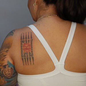5 lines with Lotus flower Sak Yant Bangkok Ajarn Ahm