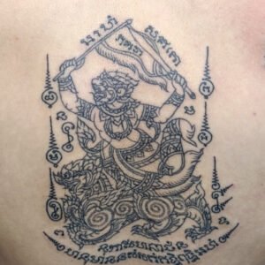 Hanuman Riding on Lion Sak Yant Bangkok Ajarn Ahm