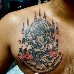 Sak Yant Bangkok Ajarn Ahm Chest tattoo