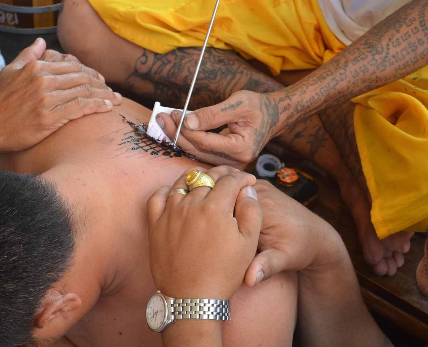 Sak Yant Tattoo at Wat Bang Phra